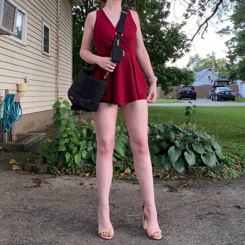 V-neck skort romper